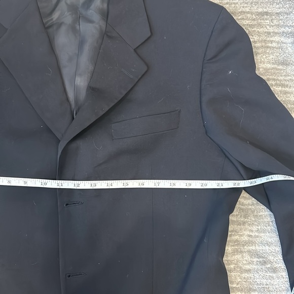 Vintage Navy blue wool blazer suiting S. Cohen fabric Canada. USA Eugene Oregon - Picture 7 of 8